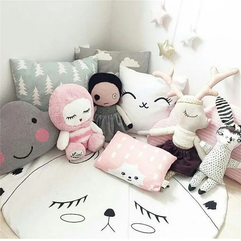 90*90CM Baby Crawling Pad Round Shape Child Cotton Play Game Mats Babies GYM Mat Cartoon Kids Room Floor Developing Carpet Toys 90*90CM Baby Crawling Pad Round Shape Child Cotton Play Game Mats Babies GYM Mat Cartoon Kids Room Floor Developing Carpet Toys