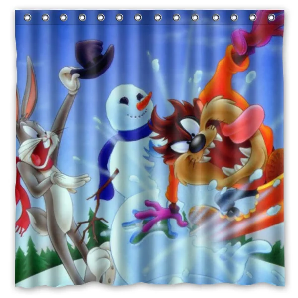 2016 Bugs Bunny Waterproof Polyester Shower Curtain Cartoon Rabbit Mildewproof Bath Curtains
