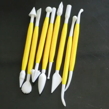 

300Cards Yellow Colour Fonant DIY Cake Fodont Tool 8 Lot Modelling Tool FOR Cake Decorating Sugarpaste New