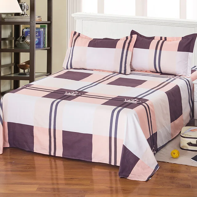 Color Bed Sheets Home Textile Bedding Coverlet Flat Sheet Stripes Bed