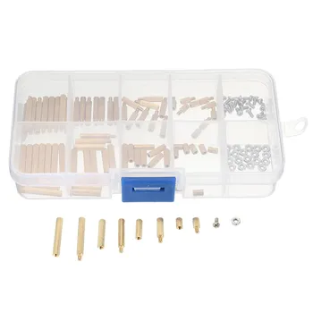 

SULEVE New 120Pcs M2BT2 M2 Brass Male Female Hex Screw Nut Round Thread Column Standoff Spacers for PCB Board Assortment Kit