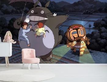 

[Self-Adhesive] 3D My Neighbor Totoro Cartoon 2 Japan Anime Wall Paper mural Wall Print Decal Wall Murals