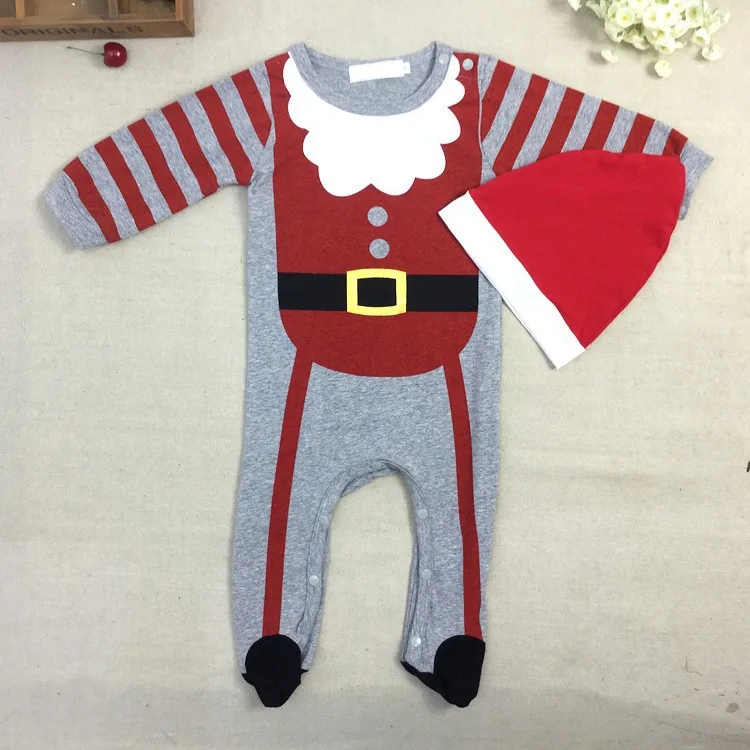 Novelty Costume Christmas Baby Clothing Romper Long Sleeve Spring Autumn Baby Wear Clothing Set Top+headband or Hat Baby Overalls Bodysuit CL0435 (1)