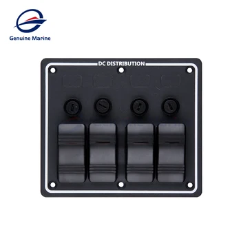 

High quality 1/3/4/5/6/7/8 Gang Red LED Waterproof Rocker Switch Panel Circuit Breakers With Fuse for Marine yacht RV Truck boat