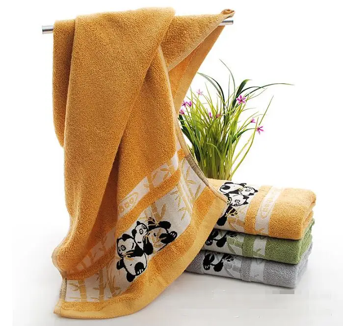 10 шт. панда стиль бамбуковое банное полотенце с принтом супер-абсорбирующее современное простое классное пляжное полотенце для ванной