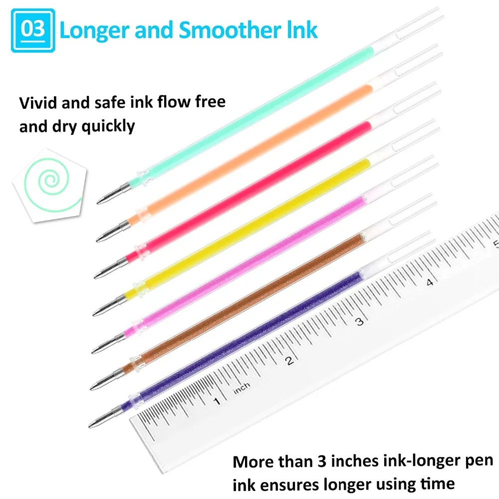 Набор гелевых ручек Lodibe 48/60/100/120, цветные гелевые ручки, блестящие металлические ручки, хороший подарок для рисования цветов, рисования