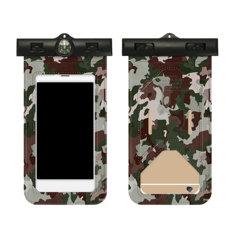 Открытый Камуфляжный водонепроницаемый чехол для телефона универсальный подводный Портативный чехол для телефонов Универсальный iphone 6 6s 7 8X3,5-6 дюймов - Цвет: Grassland camouflage