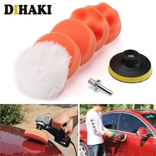 6Pcs Buffing Pad Set Thread 3 inch Auto Car Polishing pad Kit for Car Polisher + Drill Adaptor M10 Power Tools accessories