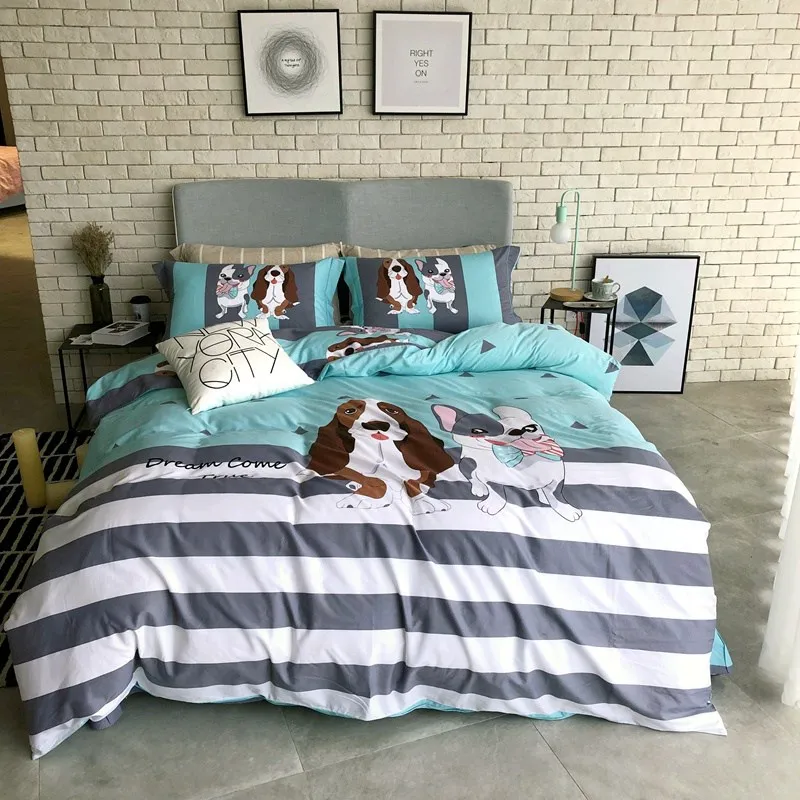 Buy TUTUBIRD Satin Dog print bedding set bed linens