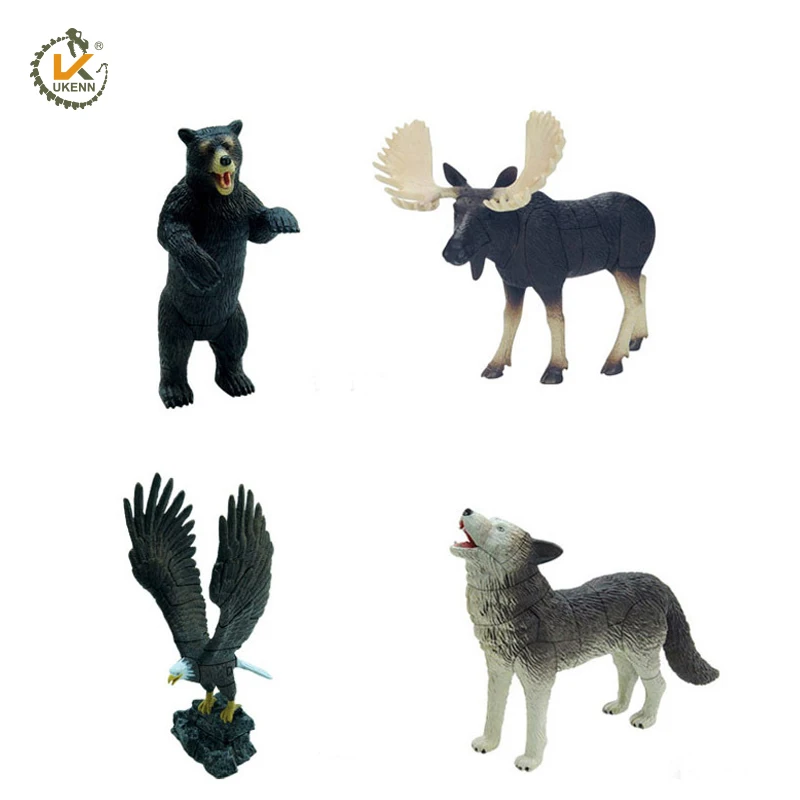 

free shipping 4pcs 3D north america animals puzzle 2966 educational toy kadis animal toys 3d puzzle