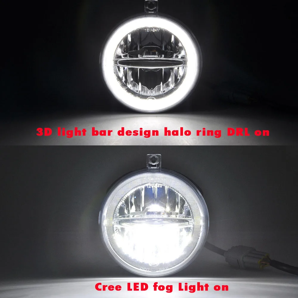 10 Вт Cree чип противотуманные фары замена для Jeep Grand Cherokee 2005 2006 2007 2008 2009 2010 Led DRL Дневной свет с Halo Кольцо