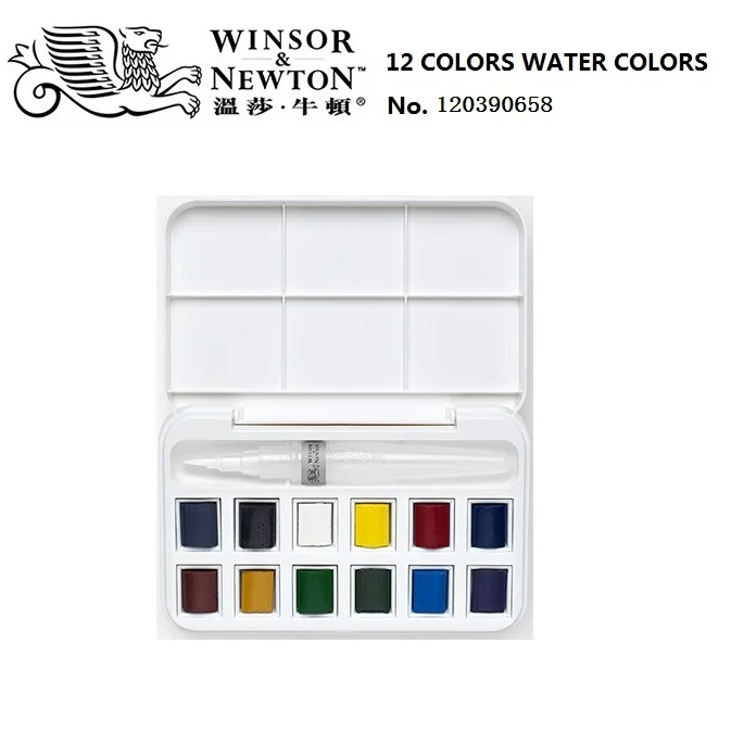 WINSOR& NEWTON 12 цветов cotman Твердые акварельные краски высокое качество Рисование пигмент - Цвет: 12 colors