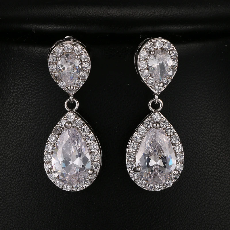 

EMMAYA Red Crystal Drop Earrings Gold Color High Quality Dangle Earrings for Women 2017 Water Drop Shape female brinco