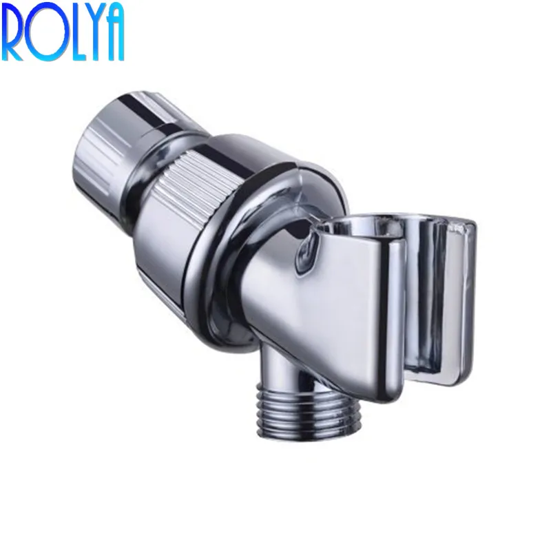 

ABS Plastic Adjustable Hand Shower Arm Mount 1/2-Inch IPS Swivel Ball Connector Universal Shower Component, Polished Chrome