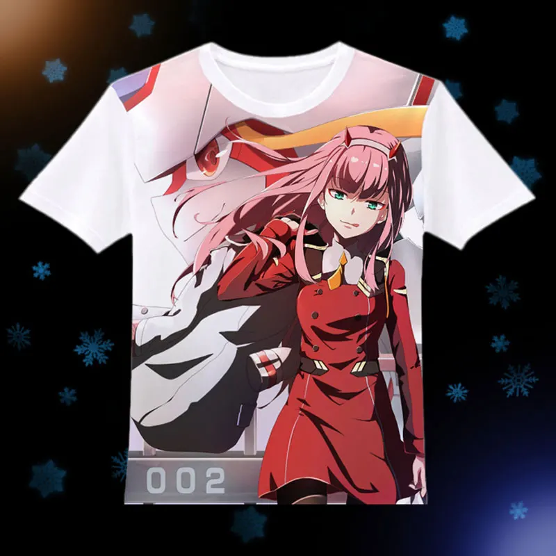 Футболки для косплея аниме ICHIGO ZERO TWO Повседневные Дышащие футболки