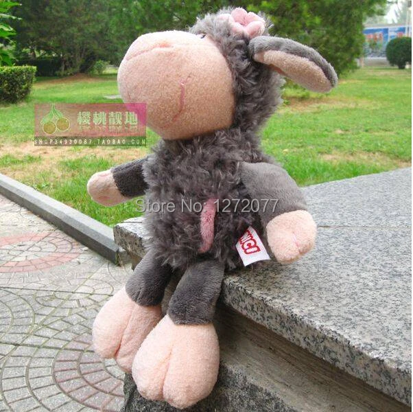 NICI 25cm Flower Gray Sheep Stuffed Plush font b Toy b font Baby Kids Doll Gift