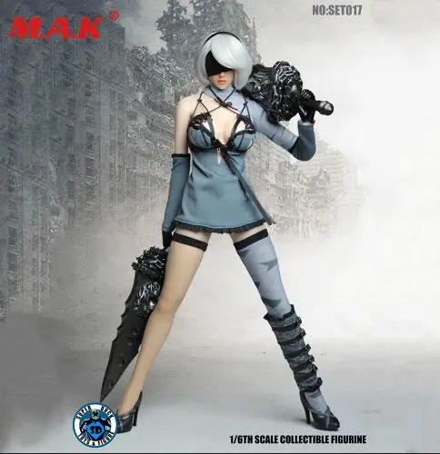 1/6 игровая фигурка 2B nier automata фигурка голова лепить комплект одежды w оружие nier 2 девушка фигурка желаний МАСКА ИГРУШКА Коллекционная без тела - Цвет: SET017 NO BODY