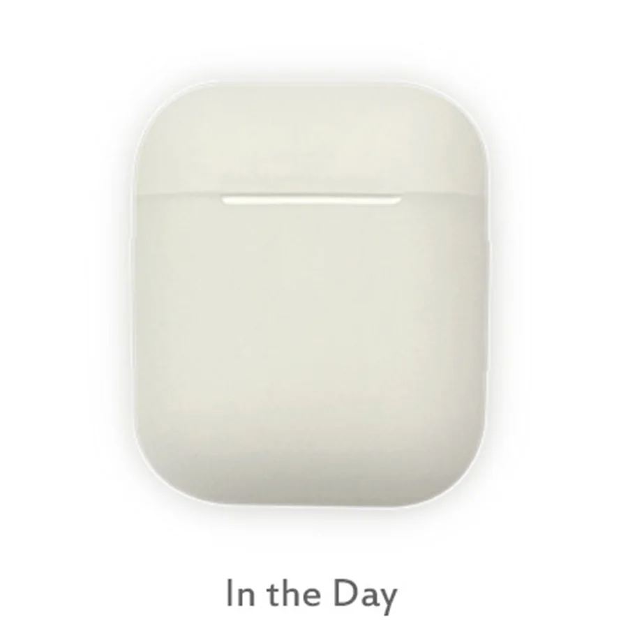 Светящийся в темноте Силиконовый чехол для Apple Airpods серебристый защитный с