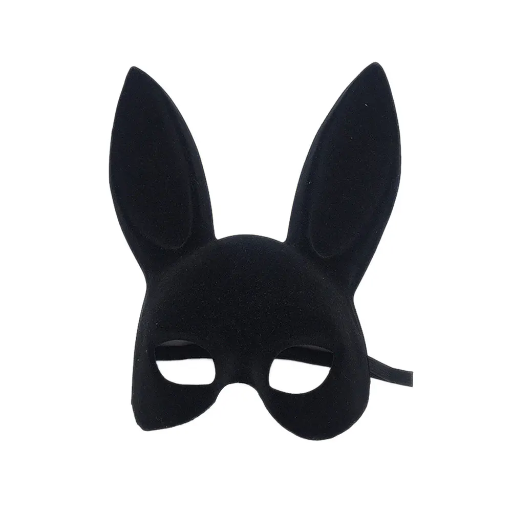 New Sexy Cool Rabbit Head Latex Mask Cat Girl Halloween Ball Fancy Dress Costume Cosplay Moive Saw Gift New - Цвет: Черный