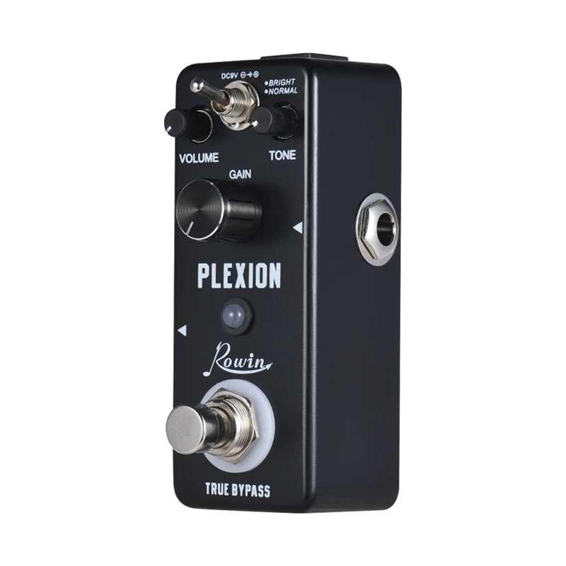 Rowin Plexion Distortion Pedal for Guitar and Bass with Bright and Normal Mode True Bypass