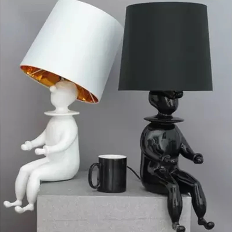 

GETOP Clown Table Lamp Modern Led Fabric Lampshade Desk Lights Living Room Bedroom Study Home Lighting Child Table Lamp Fixture