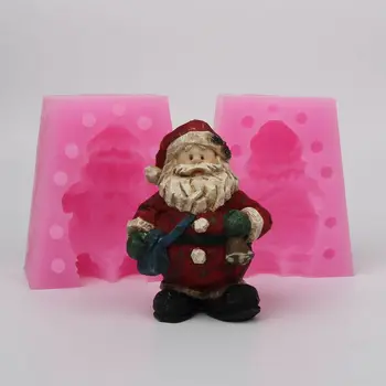

Christmas Santa 3D Silicone Mold for Cake Decorating Father Christmas Salt Sculpture Form Candle Mold for Plaster Handmade Tools