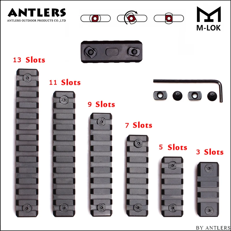 3-5-7-9-11-13 слот Picatinny Weaver Rail для M-lok Handguard Scope Mount Base Охотничьи аксессуары M-Lok aluminum Rail Section