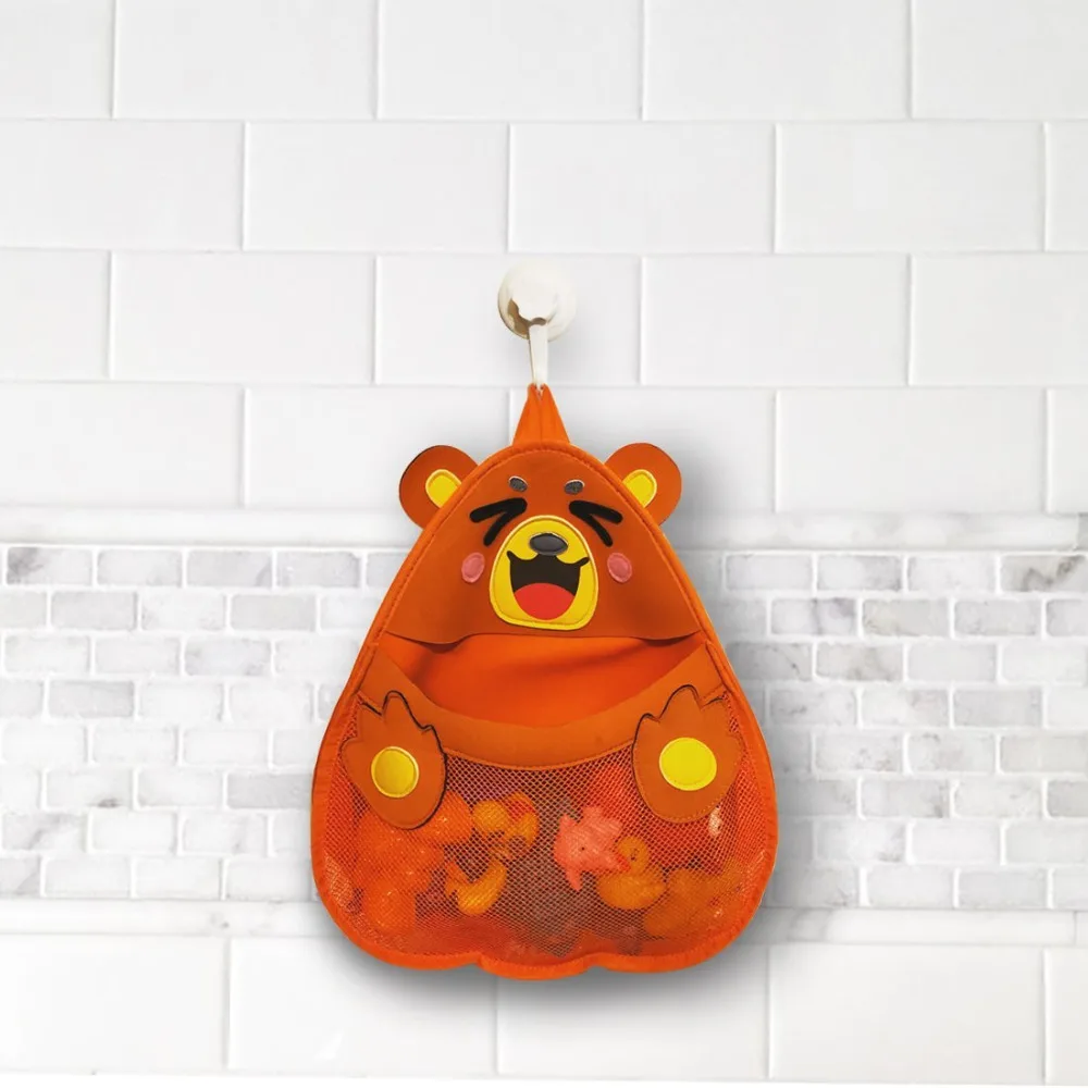 Bath Toys Organizer Bear Bathroom Bathtub Decoration Mesh Net Bag For