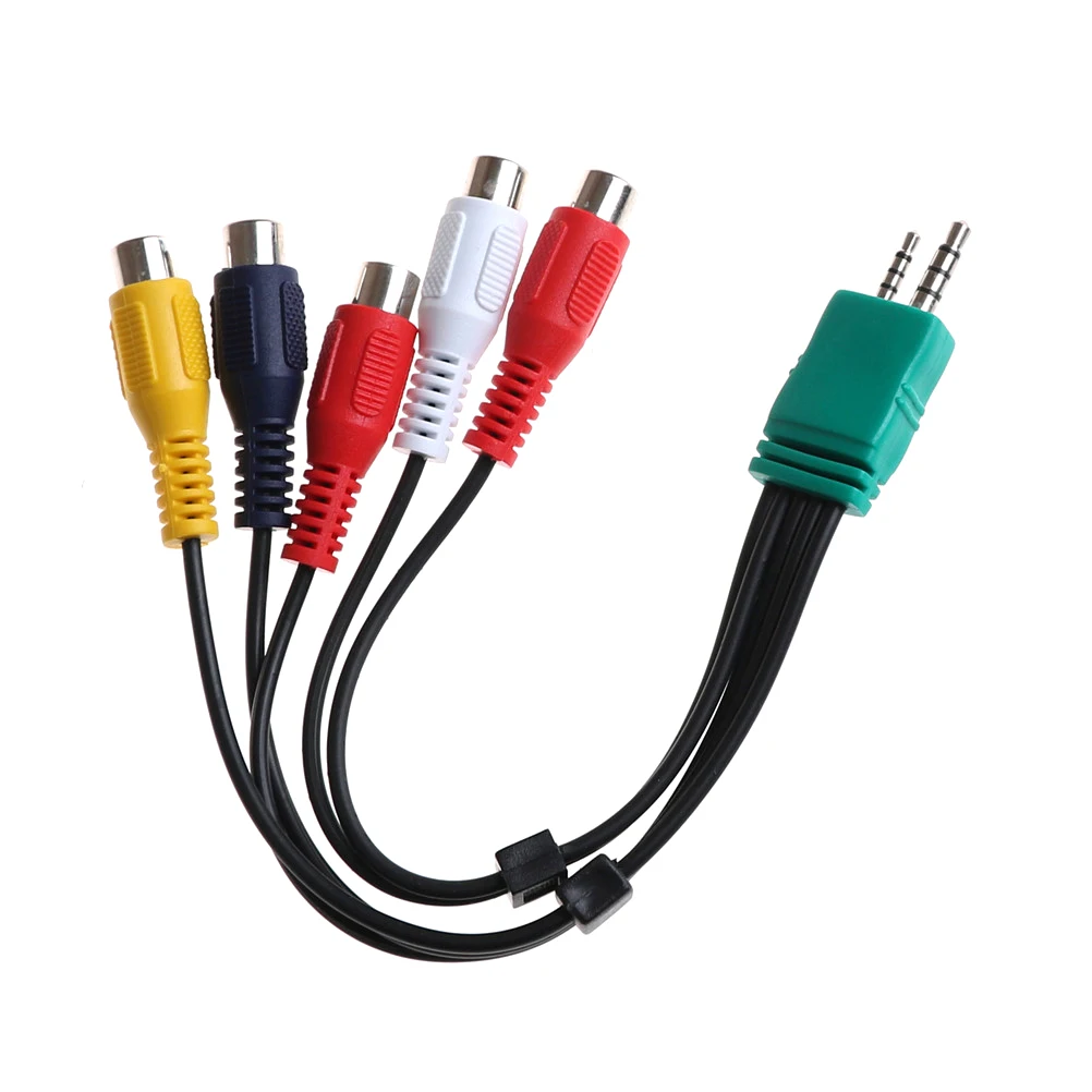 

3.5mm + 2.5mm 5RCA Audio Video AV Component Adapter Cable For Samsung LED LCD TV