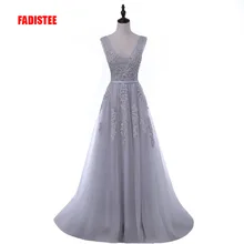 FADISTEE элегантные длинные платья для подружек невесты с аппликацией Кружева Бисероплетение Кружева Стиль свадебное платье до 50