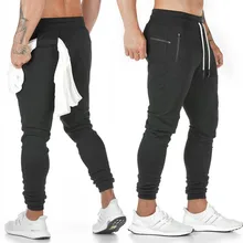 Новинка, мужские спортивные штаны, повседневные эластичные хлопковые мужские спортивные штаны, обтягивающие спортивные штаны, штаны для бега