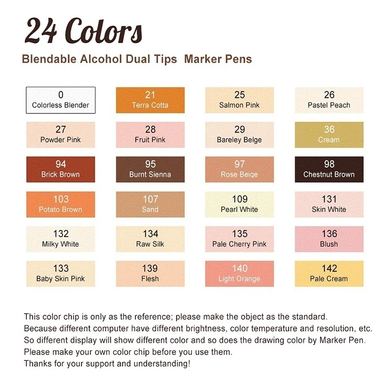 TOUCHNEW 12/24 цвет тон кожи набор двуглавый книги по искусству ist эскиз жирной спиртовой основе маркеры для - Цвет: 24 Colors