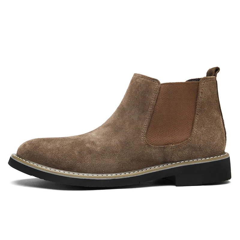 Najtaniej Nowi mężczyźni chelsea Boots botki moda męska marka skóra zamszowa jakości wsuwane buty motocyklowe ciepłe męskie buty duży rozmiar 46