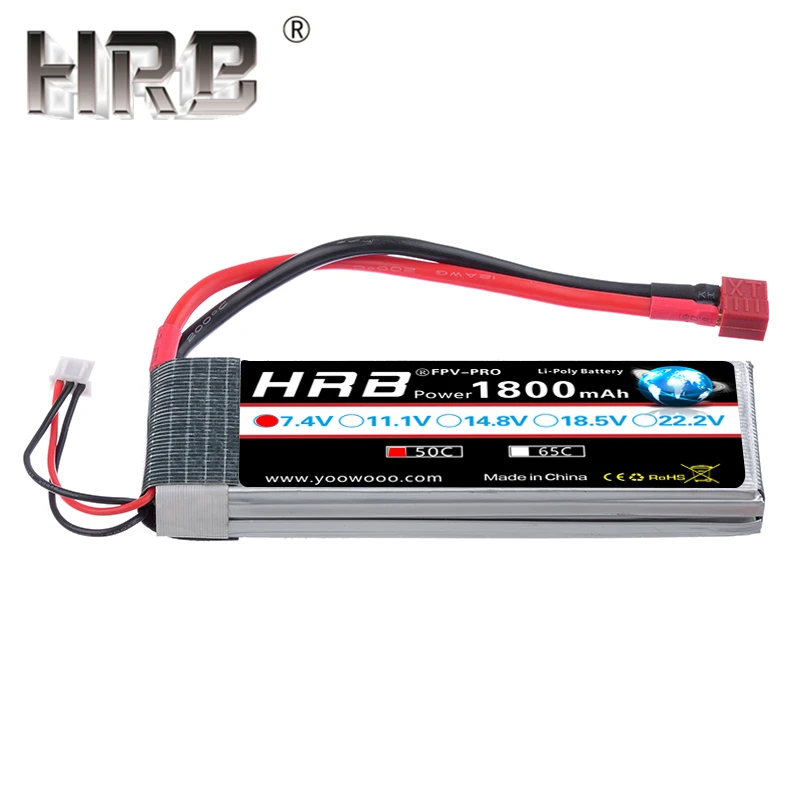 HRB 7,4 V 1800 mah 2 S Lipo Батарея EC2 XT60 деканов Traxxas T для MJX B3 ошибки 3 5 w Quadcopter дроны, Радиоуправляемый вертолет Racing части автомобилей