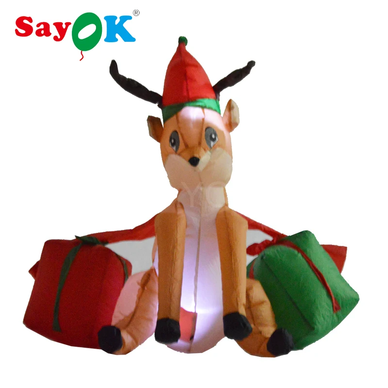 Sayok 1.2M Inflatable Christmas Deer Christmas Decorations with LED