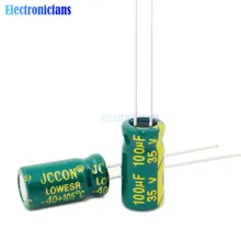 10 шт., 35В 100 мкФ 6*12 мм 220 мкФ 8*12 мм 470 мкФ 680 мкФ 1000 мкФ 2200 мкФ 13*26 мм низкая ESR высокочастотный Алюминий электролитический конденсатор с алюминиевой крышкой