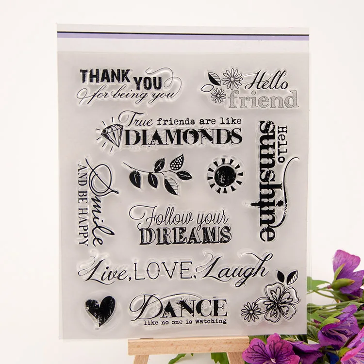 

FRIEND DIY Scrapbooking Stamp transparent silicone seal clear stamp rubber photo cards background handwritten baby kid gift