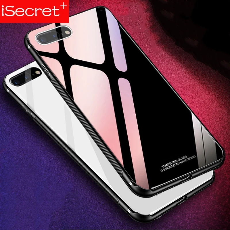 Чехол из закаленного стекла для iPhone XS Max 8 Plus 7 X роскошная гибридная задняя крышка
