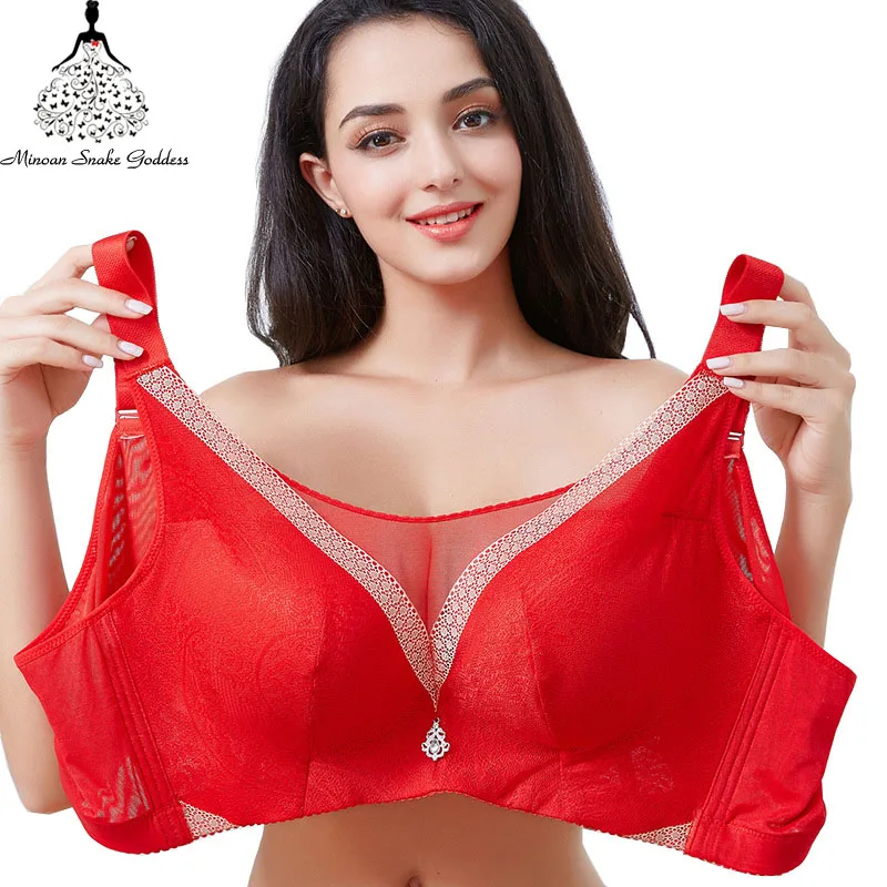 

Plus Size Bra Push Up Bra For Woman Lace Bralette Lingerie Sexy Big Size Women Bra Brassiere Size 48 50 52 C D Plus Cup