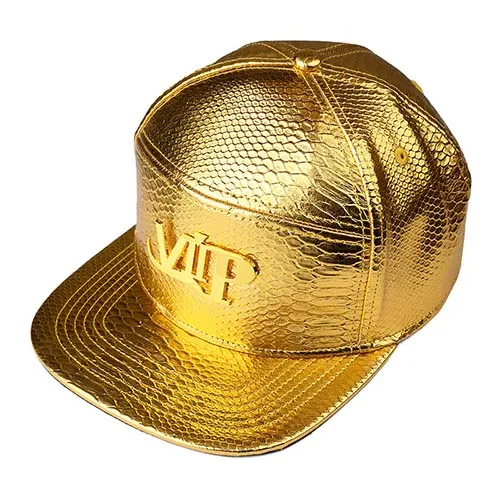 Missfox хип-хоп 18k позолоченные Vip буквы с плоским козырьком с узором «крокодиловая кожа», мужские головные уборы с золотым верхом - Цвет: gold
