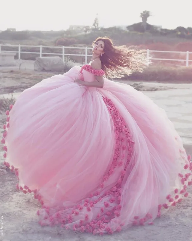 pink poofy prom dress