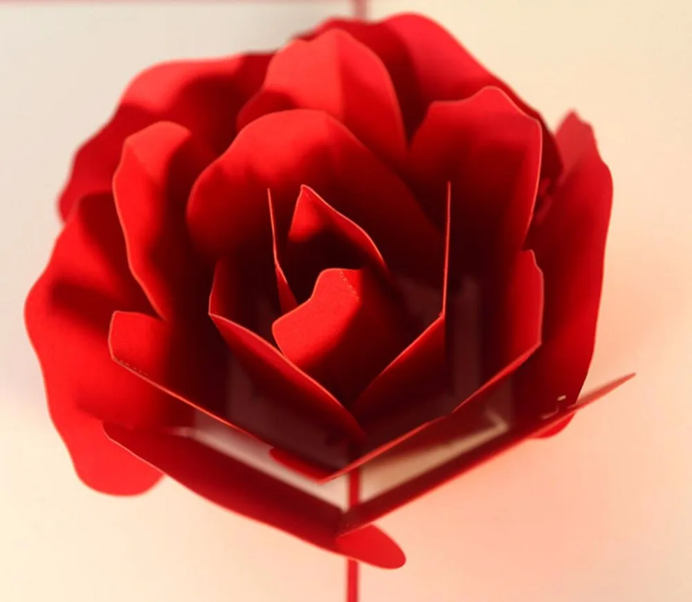 10 шт. 3d карты с красной розой и Киригами ручной работы оригами для свадебной