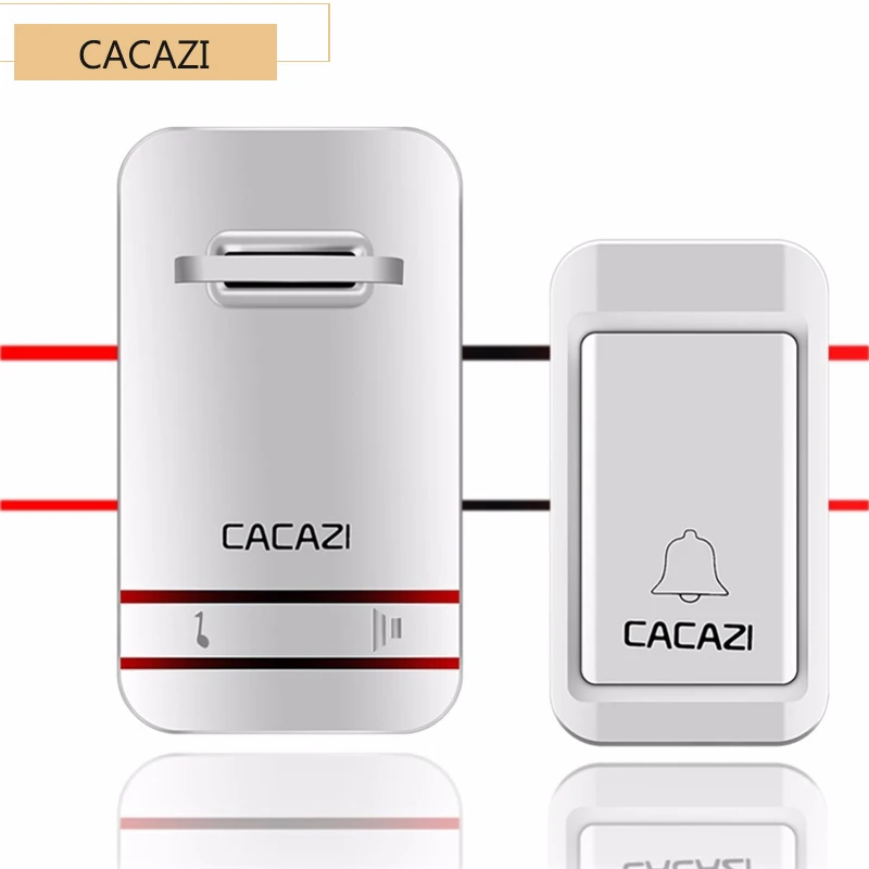 

CACAZI 38 Tunes Wireless Cordless Doorbell Remote Door Bell Chime,No need battery,Waterproof,EU/US/UK Plug 110-220V