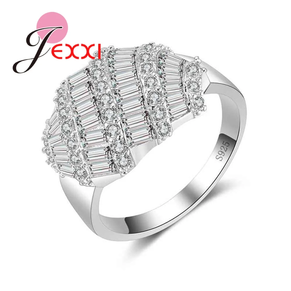 Fashion New Arrival White CZ 925 Sterling Silver Ring Size 6 7 8 9 10 Women Jewelry Gift Pretty Wedding Bijoux | Украшения и