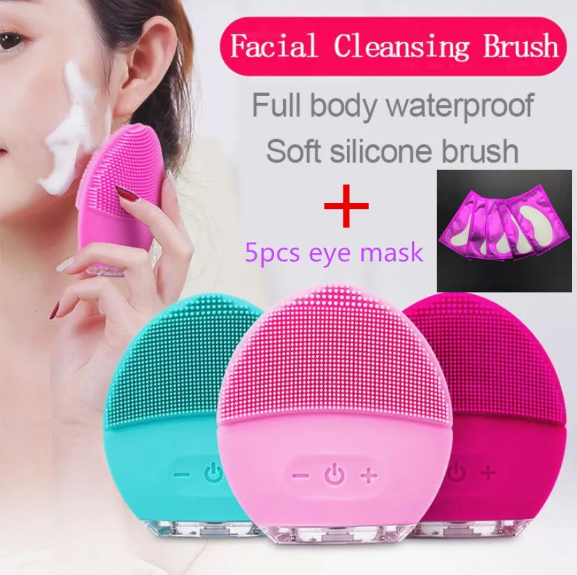 

New Ultrasonic Electric Facial Cleansing Brush Vibration Skin Remove Blackheads Pore Cleanser Waterproof Silicone Face Massager