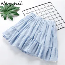 

Neophil 2018 Women Summer Chiffon Basic Pink Mini Skirts High Waist England Style A Line Short Girl School Tutu Saia Femme S1638