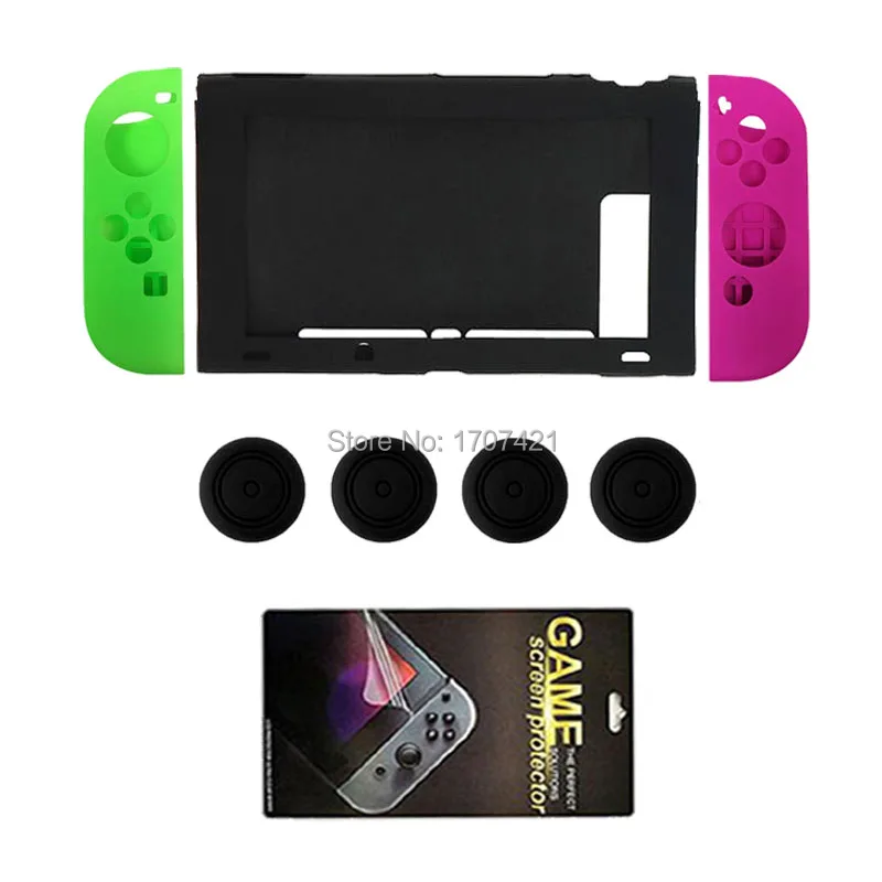 

Silicone Cover Case for Nintend Switch for NS Console and Joy Con Controller with HD Screen Film Protector