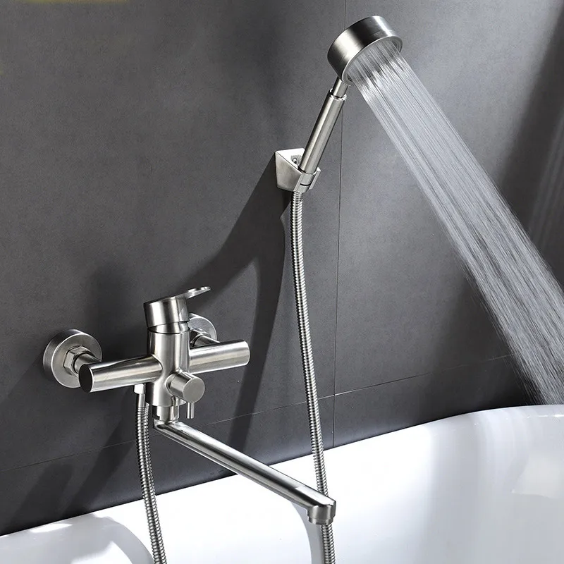

Simple shower bath tub of cold and hot stretch faucet shower bibcock of cross-joint mixing valve shower set