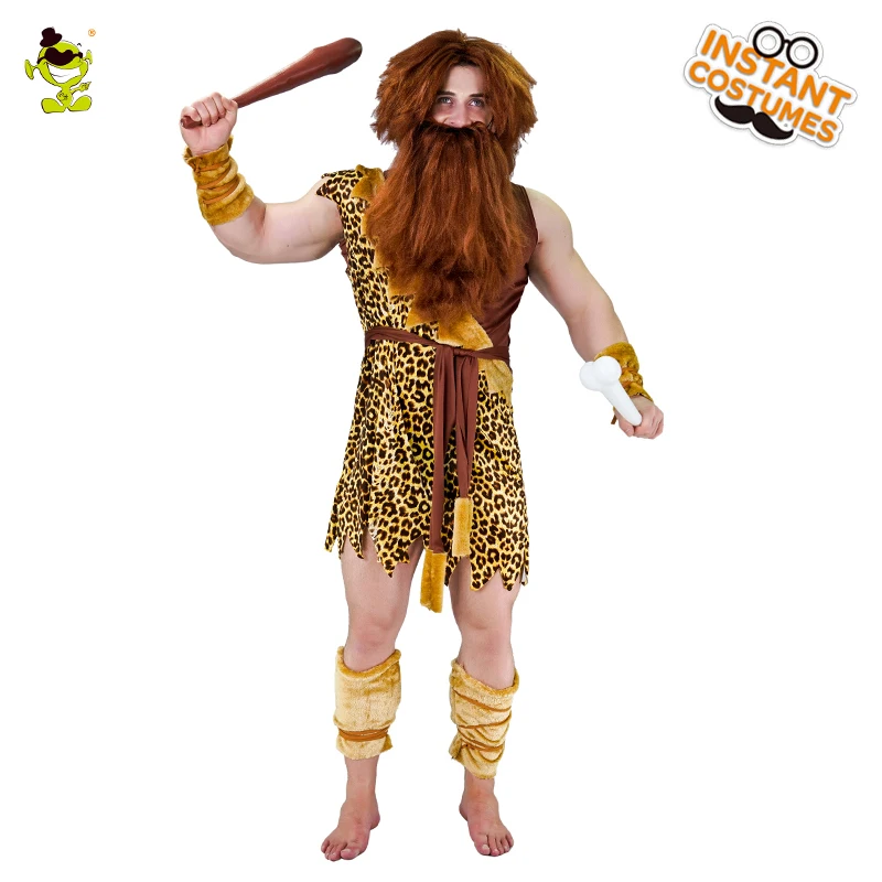 Primitive font b Mens b font Caveman Halloween Costumes With font b Shirt b font Robe
