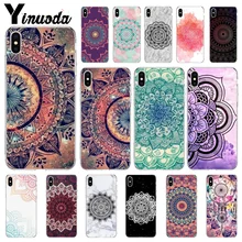 Yinuoda мандала цветок ТПУ прозрачный чехол для телефона чехол для Apple iPhone 8 7 6 6S Plus X XS MAX 5 5S SE XR чехол